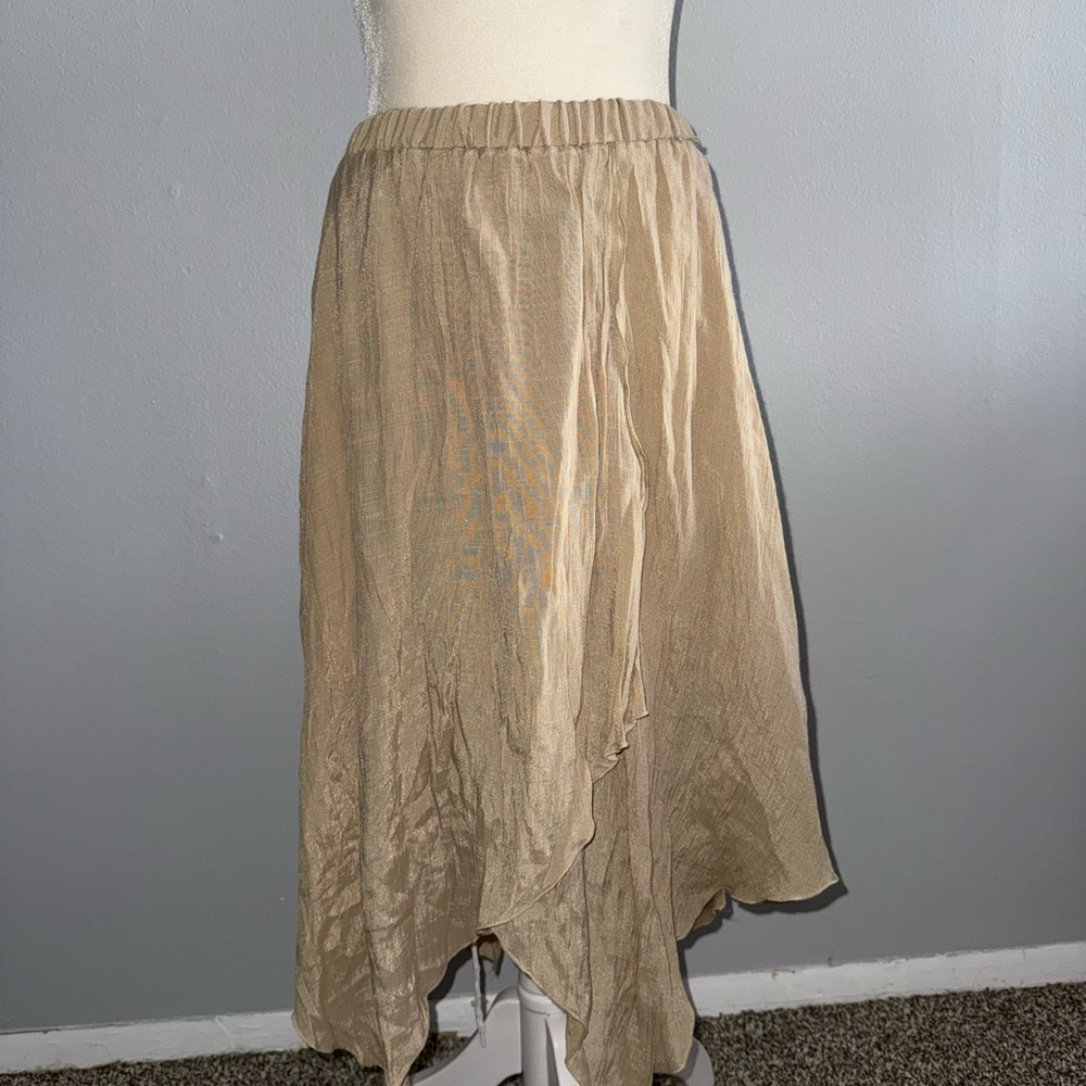 Iz Byer Asymmetrical Tan Skirt